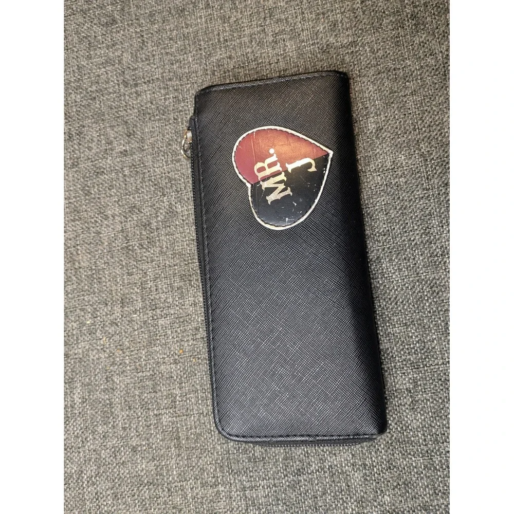Harley Quinn Zip-Around Wallet Red Black Diamond Pattern Mad Love Joker Leather
